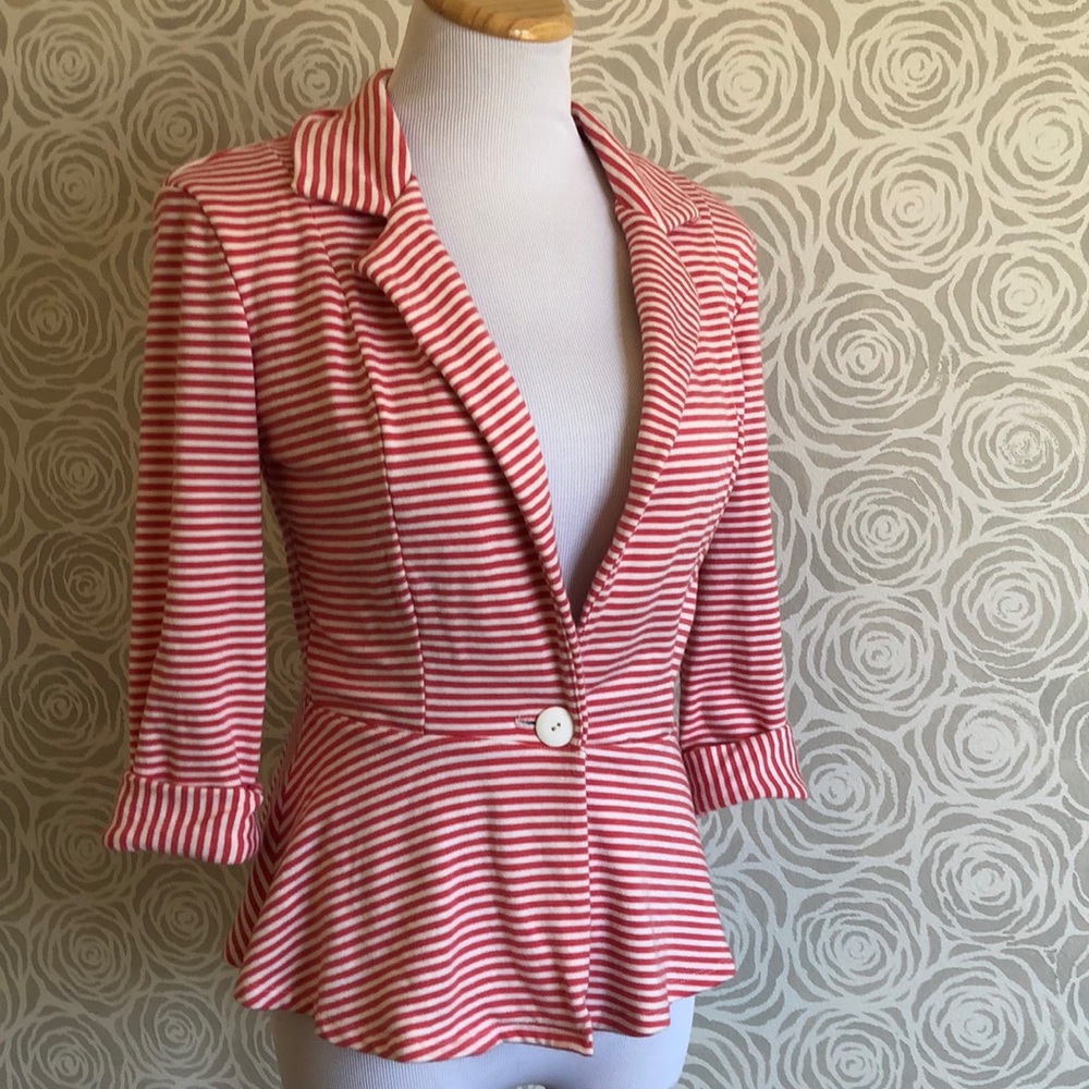 TART Peplum Striped Blazer
